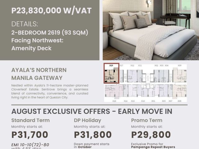 For Sale: 2- to 3-Bedroom Luxurious Residences at Sentrove @ Cloverleaf, Quezon City