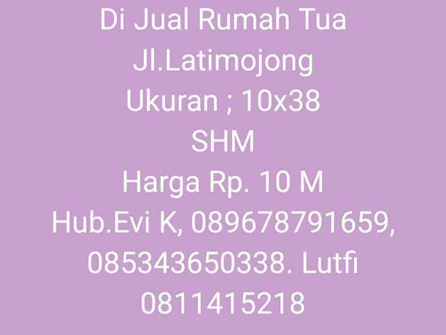 Dijual Rumah Tua di Jl. G. Latimojong Makassar