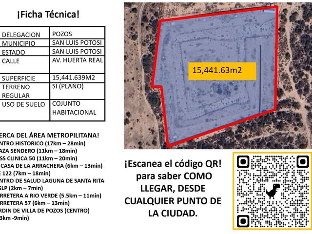 VENTA LOTE CONJUNTO HABITACIONAL 15,441 M2 A $1,200 M2