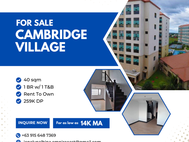 Condo in Pasig Cainta Rent To Own 14K Monthly Low DP To Move In Cambridge Village