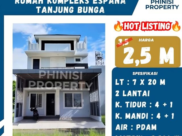 DIJUAL Rumah 2 Lantai di Espana Tanjung Bunga