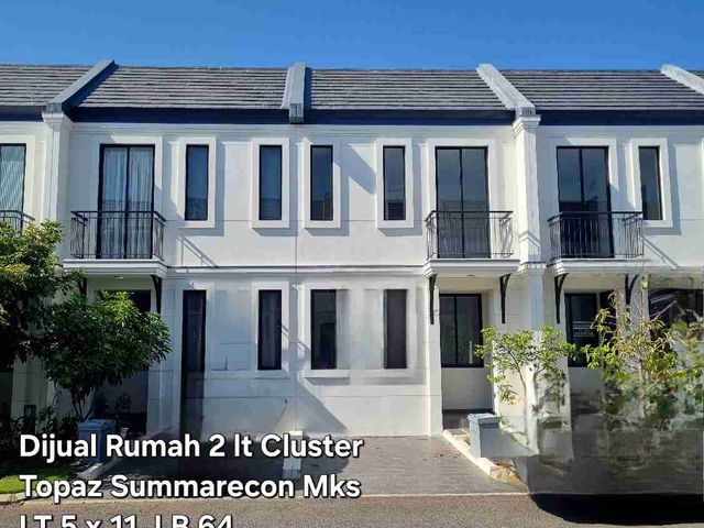 Dijual Rumah 2 lt Cluster Topaz Summarecon Makassar