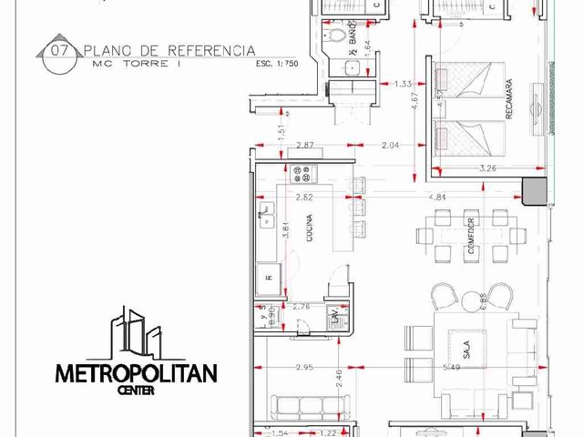 Renta Depto. metropolitan 3 rec