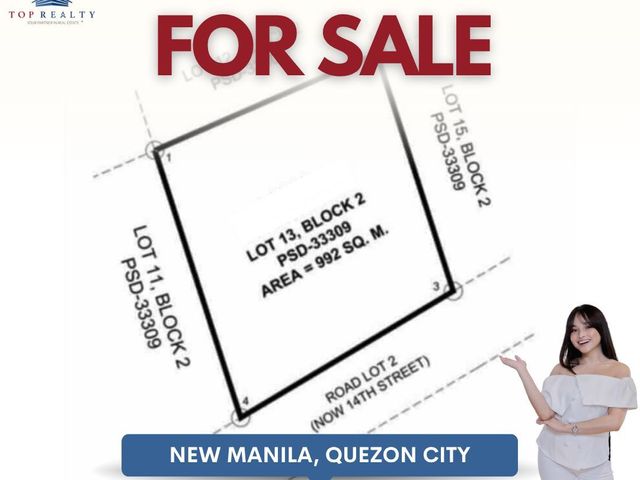 992 sqm Residential Lot in New Manila, Quezon City For Sale