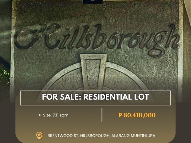 For Sale: Residential Lot located at Piccadilly corner Brentwood St. Hillsborough, Alabang Muntinlupa City