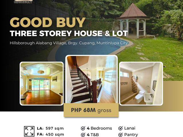 FOR SALE House & Lot in Hillsborough Alabang Village, Brgy. Cupang, Muntinlupa City