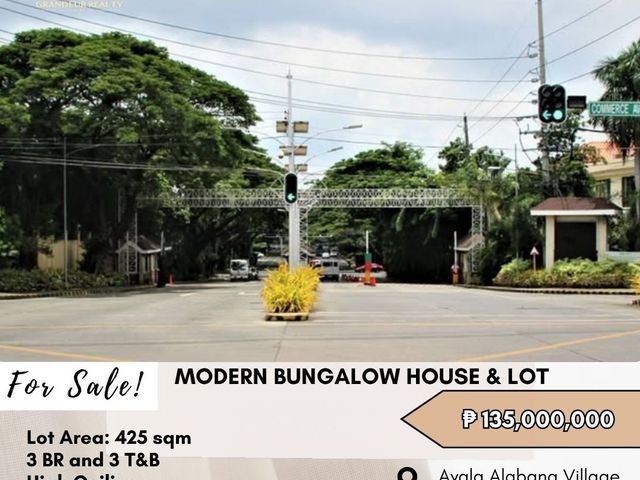 For Sale: Modern Bungalow House & Lot located at Ayala Alabang Village Muntinlupa City
