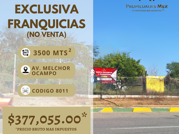 TERRENO EN RENTA – AV. MELCHOR OCAMPO, LÁZARO CÁRDENAS, MICHOACÁN