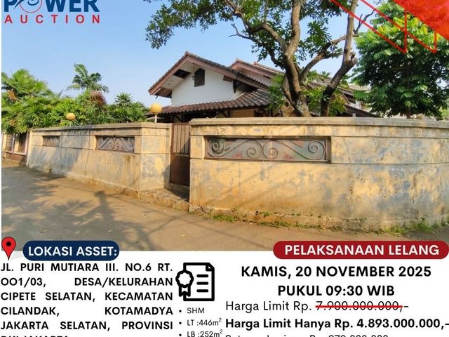 DIJUAL TANAH DAN BANGUNAN MELALUI LELANG‼