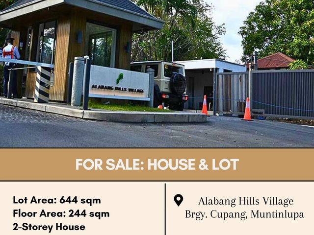 FOR SALE House and Lot located at Alabang Hills, Brgy. Cupang, Muntinlupa City