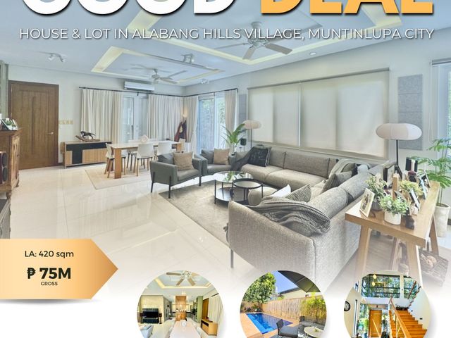 GOOD DEAL! House and Lot in Alabang Hills Village, Brgy. Cupang, Muntinlupa City