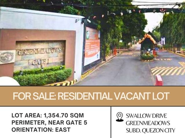 FOR SALE Residential Vacant Lot in Greenmeadows Subd., Brgy. Ugong Norte, Quezon City