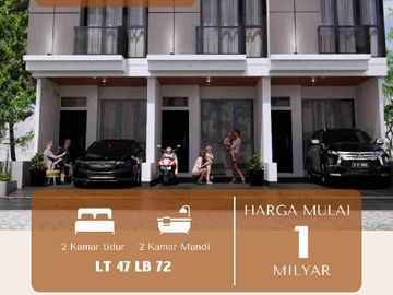 Rumah murah mewah Baru 2 lantai 5 menit Stasiun sawah besar Jakarta pusat