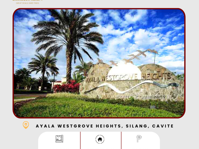 FOR SALE Residential Vacant Lot located at Ayala Westgrove Heights, Silang, Cavite