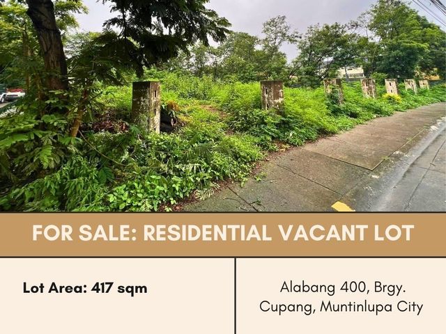 FOR SALE Residential Vacant Lot located at Kentucky Drive corner Forego St., Alabang 400, Brgy. Cupang, Muntinlupa City
