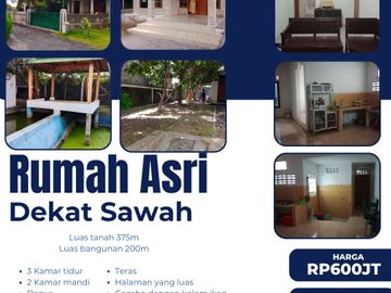 DIJUAL RUMAH ASRI DEKAT SAWAH TIMUR PRAMBANAN