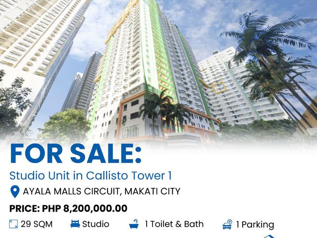 Brand New Studio Unit for Sale near Circuit Makati – Callisto Tower 1