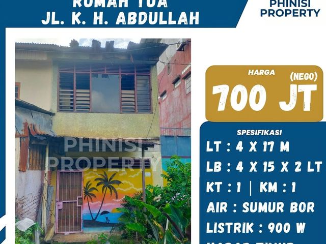 Dijual Rumah Tua Jalan K.H. Abdullah dekat Jalan Buru