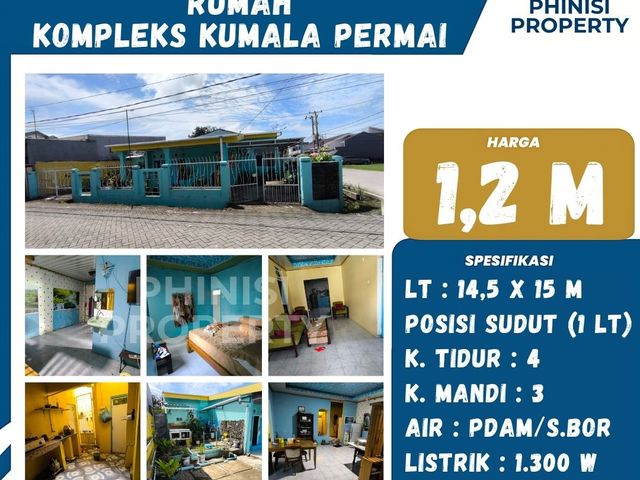 Dijual Rumah Sudut Kompleks Kumala Permai