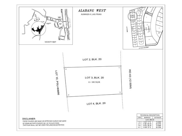 Good deal! Alabang West Residential Lot for Sale near main gate clean title