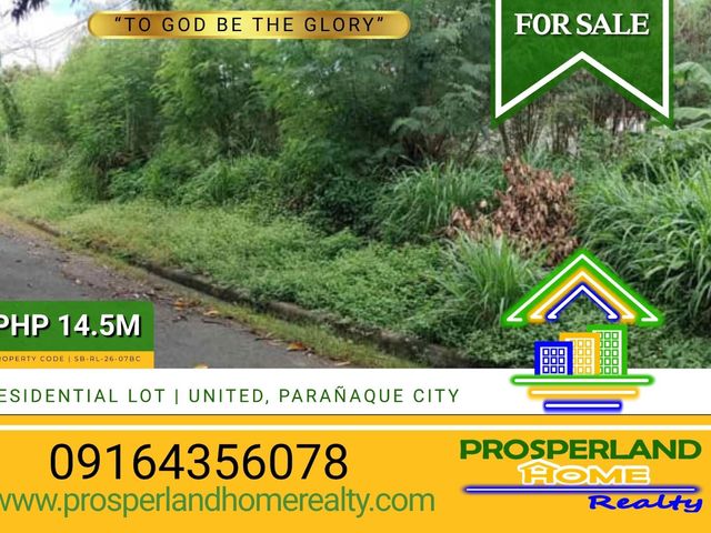 LOT FOR SALE – UNITED, PARAÑAQUE CITY