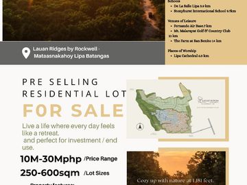 Prime Residential Lot For Sale in LIPA by Rockwell
