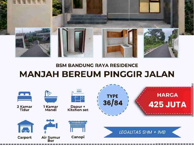 Rumah SHM Siap Huni Bisa Kpr Bank dekat TOL CILEUNYI