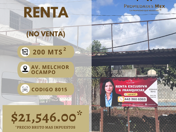 🌟 ¡Terreno estratégico en renta! 📍🚧 – Av. Melchor Ocampo, Lázaro Cárdenas