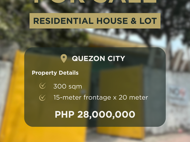 High-Potential QC Property for Sale — Prime 300 sqm with Old House for Sale