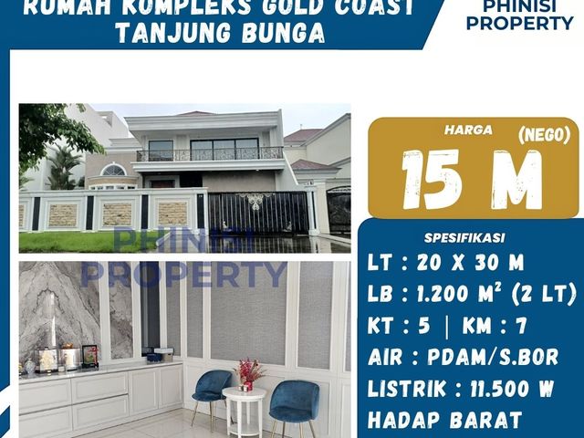 Rumah Besar Full Furnish di Cluster Gold Coast Tanjung Bunga