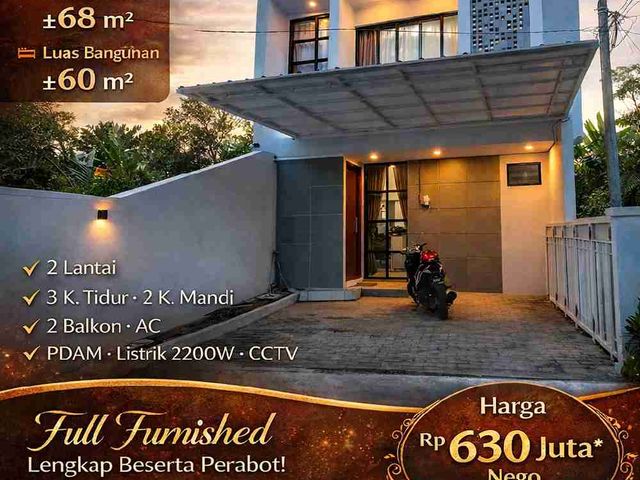 DIJUAL CEPAT – RUMAH 2 LANTAI FULL FURNISHED DI SEDAYU BANTUL