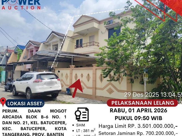 DIJUAL TANAH DAN BANGUNAN MELALUI LELANG‼️