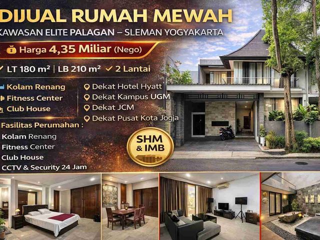 Rumah Mewah 2 Lantai Kawasan Elite Palagan – LT 180 m², Dekat Hyatt & UGM