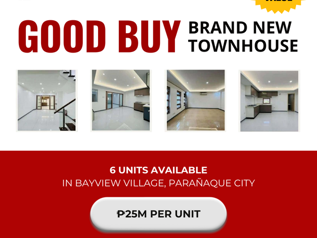 GOOD BUY Brand New Townhouse Units in Bayview Village Brgy. Tambo Parañaque Ciity