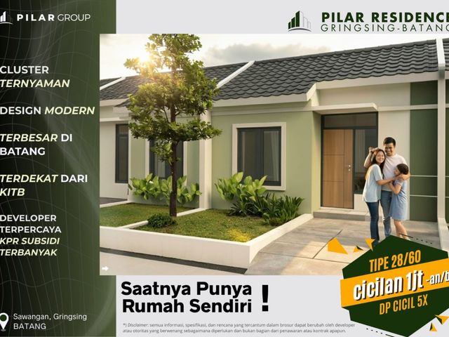 Di Jual rumah subsidi perumahan pilar Residence area batang