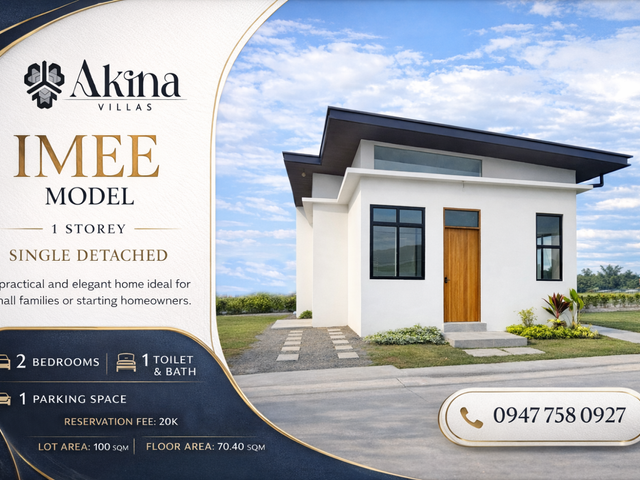 2-Bedroom House and Lot for Sale in Circumferential Road, Brgy. Tangub, Bacolod City | Akina Villas Imee Model