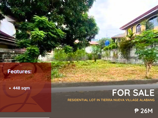 For Sale: Residential Lot in Tierra Nueva Village Alabang, Muntinlupa City