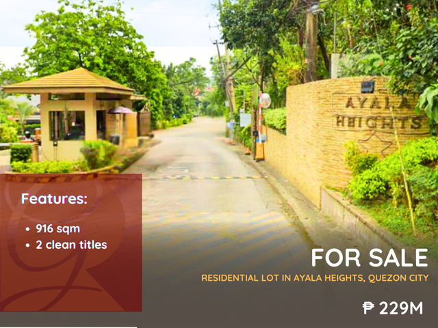 FOR SALE: Residential Lot in Ayala Heights, Brgy. Matandang Balara, Quezon City