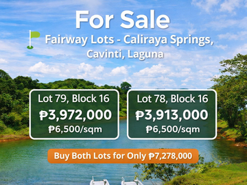Adjacent Fairway Lots for Sale – Caliraya Springs Laguna | 1,213 sqm | Discounted Package Deal