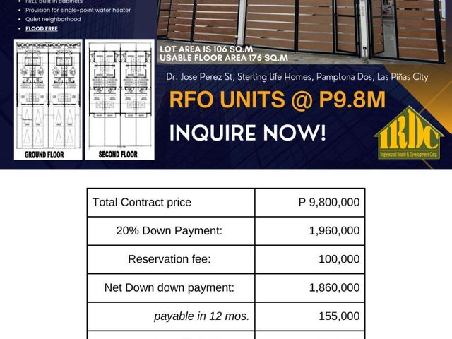 BRAND NEW TOWNHOUSE AND LOT FOR SALE IN PAMPLONA DOS LAS PINAS CITY