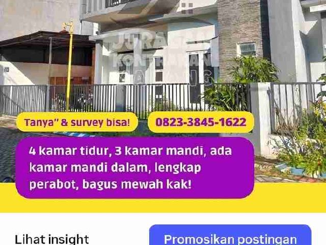 SEWA KONTRAK RUMAH MEWAH 4 KAMAR LENGKAP PERABOT TURUN HARGA