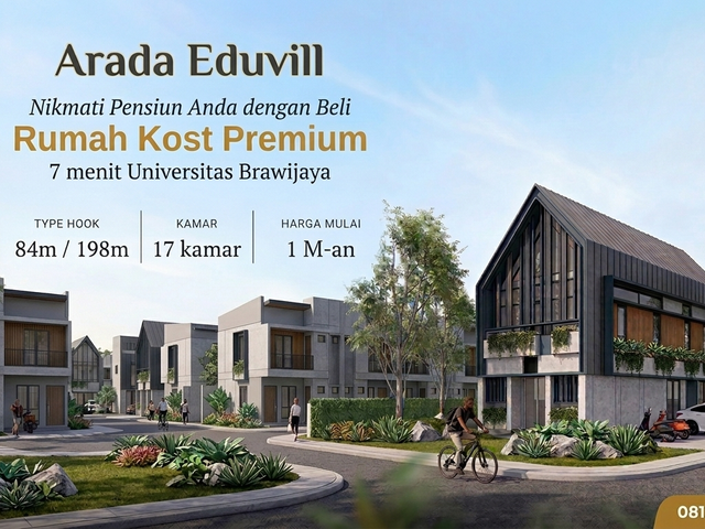 Rumah Kost Baru Dijual di Merjosari Malang Dekat UMM