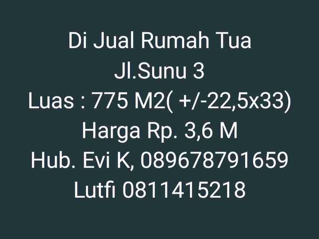 Dijual Rumah Tua di Jl. Sunu 3 Makassar