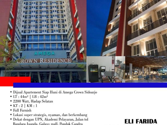 Disewakan Apartement Siap Huni di Amega Crown Sidoarjo