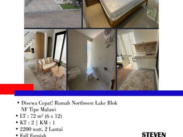 Disewa Cepat! Rumah Northwest Lake Blok NF Tipe Malawi