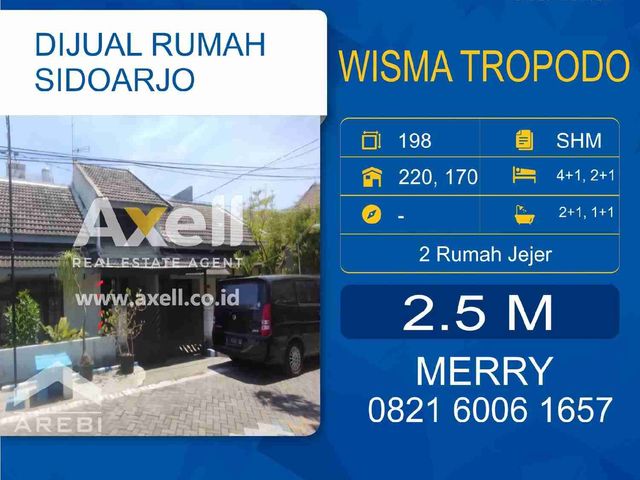 Rumah 2 Unit Wisma Tropodo Sidoarjo Dijual
