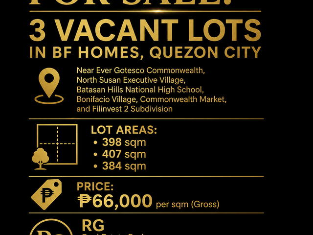 For Sale: 3 Vacant Lots in BF Homes, Quezon City