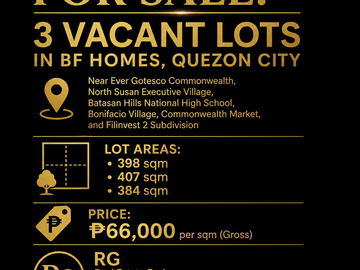 For Sale: 3 Vacant Lots in BF Homes, Quezon City