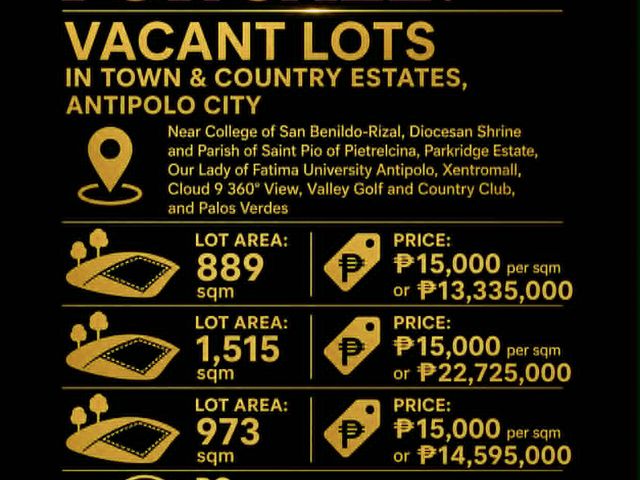 For Sale: Vacant Lots in Town & Country Estates, Antipolo City