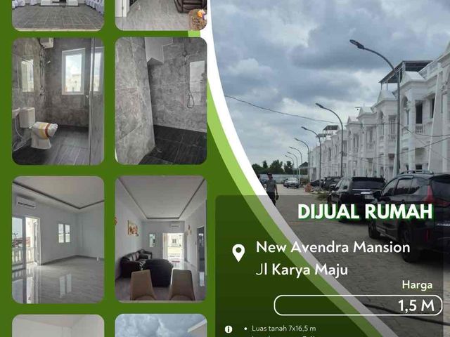 Dijual Rumah Baru Daerah Karya Maju Pekanbaru New Avendra Mansion!